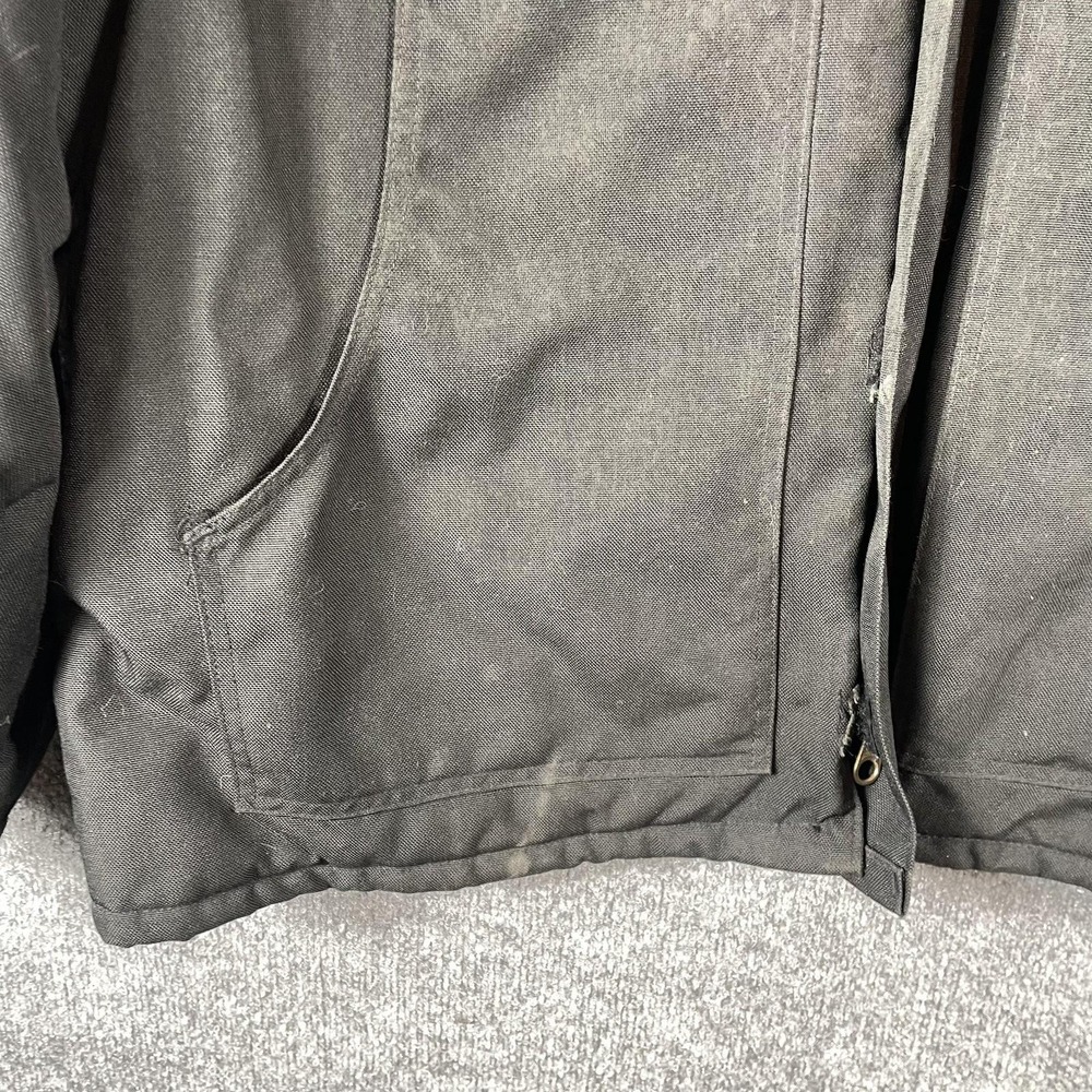 VTG Carhartt Jacket Mens XL Black Canvas Lined Workwear Full Zip Corduroy Collar - Picture 9 of 16